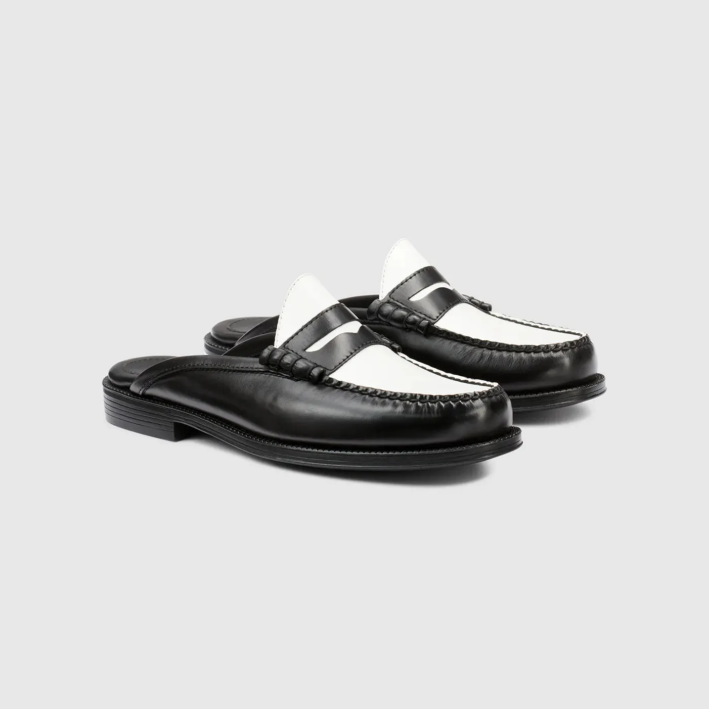 Winston Mule Easy Weejuns in Black/White