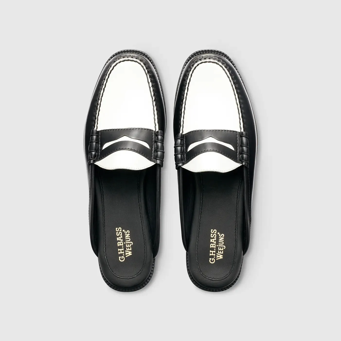 Winston Mule Easy Weejuns in Black/White