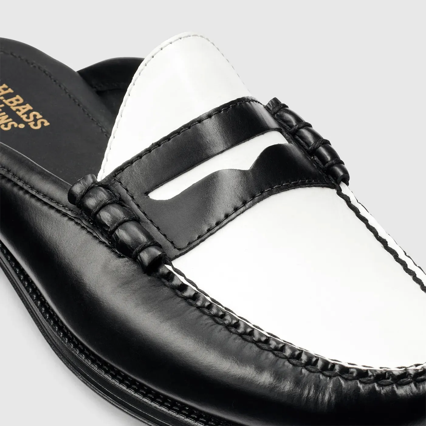 Winston Mule Easy Weejuns in Black/White