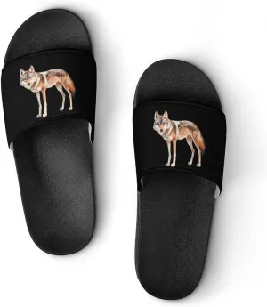 Wolf Watercolor Shower Sandals PVC Pillow Slippers Bath Slip On Home Shoes Non-Slip for Outdoor