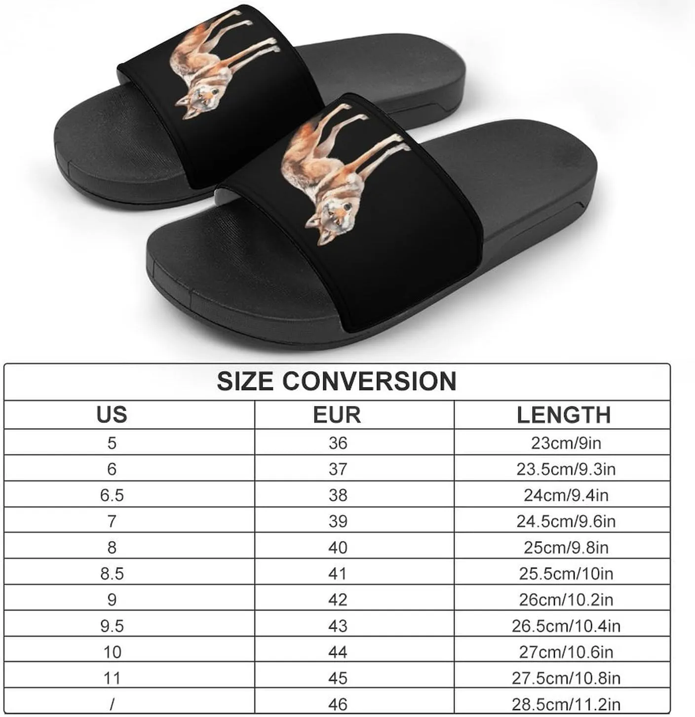 Wolf Watercolor Shower Sandals PVC Pillow Slippers Bath Slip On Home Shoes Non-Slip for Outdoor