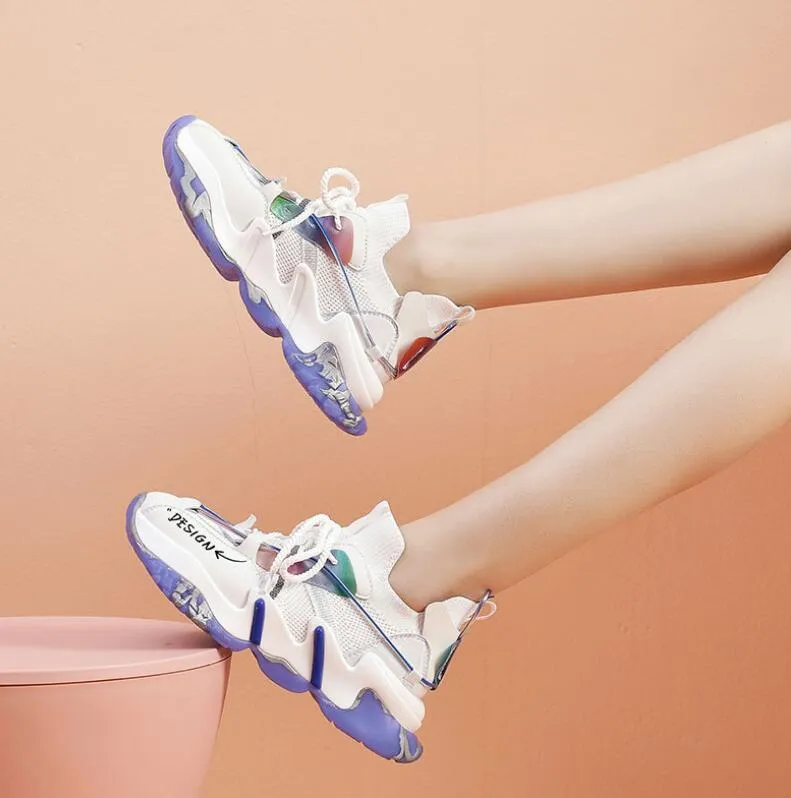 Women Flat Platform Shoes Breathable Comfortable Lightweight Casual Ladies Sneakers
