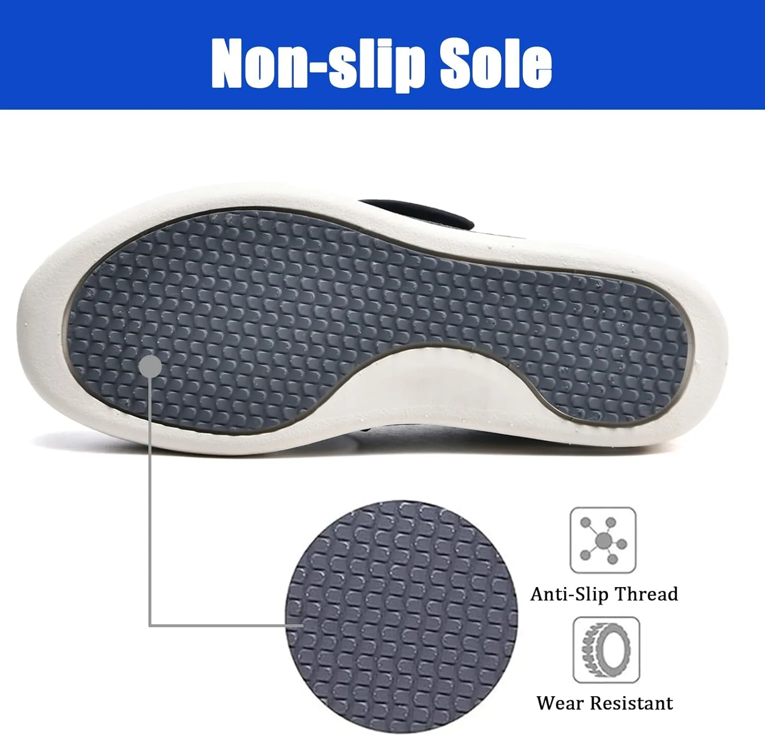 Women Men Diabetic Shoes,Elderly Adjustable Orthopedic Walking Shoes,Lightweight Breathable Bunions Plantar Fasciitis Relief Extended Shoes with Swollen Feet (Khaki 43EU)