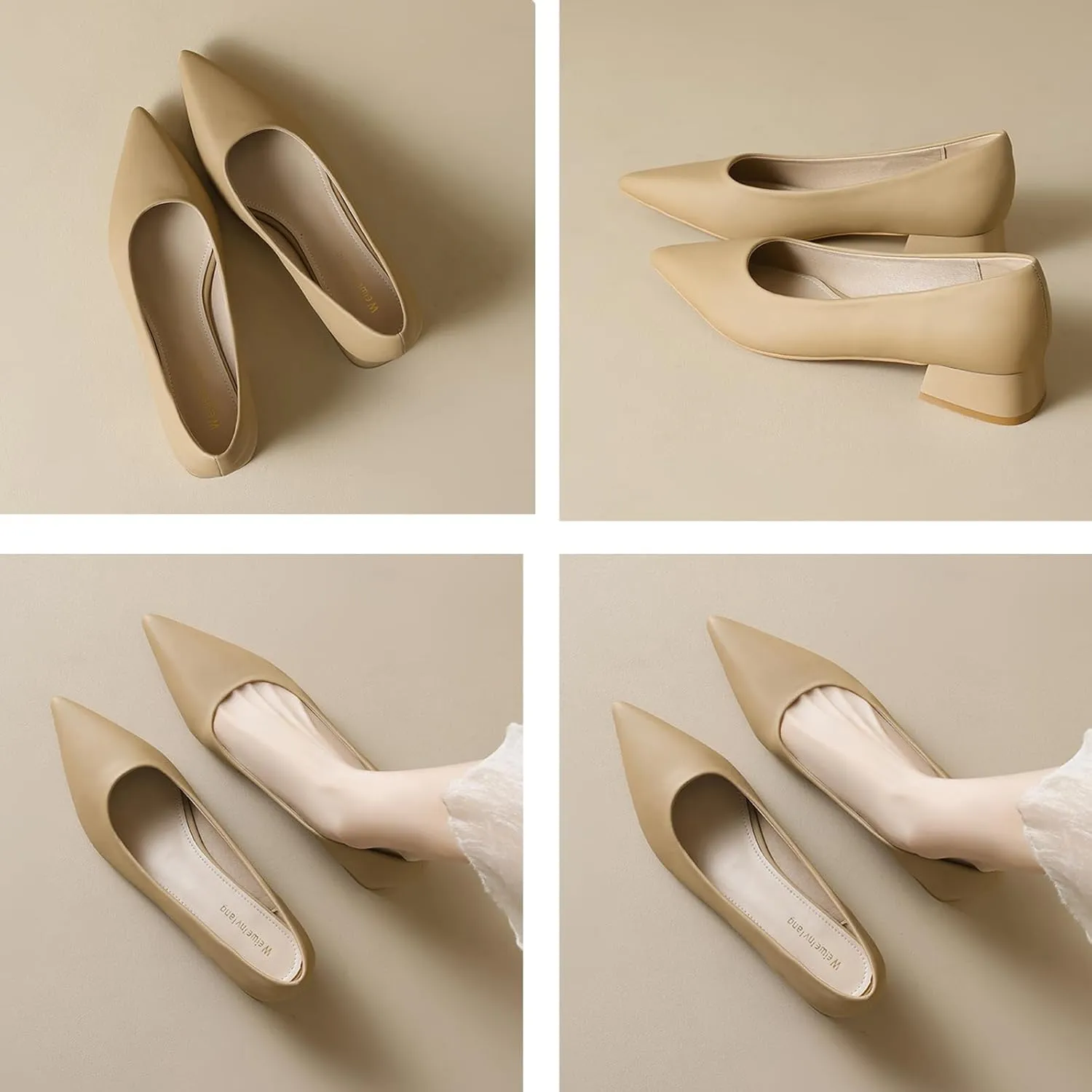 Women Patent Leather Pointed Toe Low Chucky Heel Pumps Sexy Shallow Mouth Comfy Basic Slip On Block Heel Casual Office Work Dress Court Shoes
