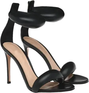 Women's 3D Leather Gold Sandals, Open Toe Slim Heel Summer Fashion