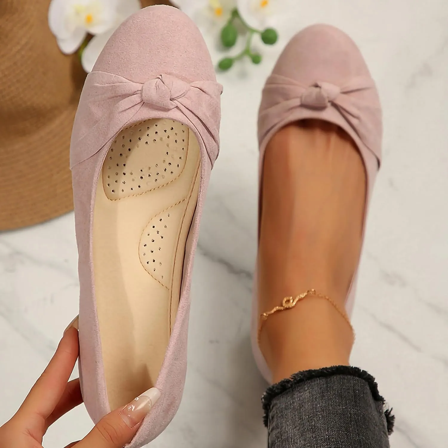 Women's Ballet Flats Shoes, Dress Shoes for Women Round Toe Comfort Light Weight Slip-On Shoes