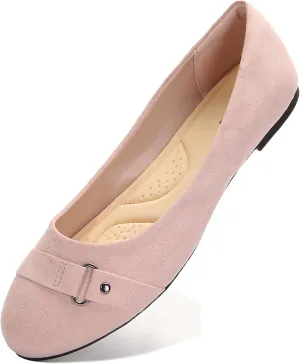 Women's Ballet Flats Shoes, Round Toe Comfort Light Weight Slip-On Dress Shoes