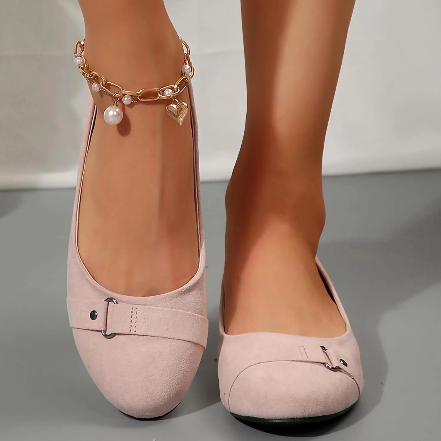 Women's Ballet Flats Shoes, Round Toe Comfort Light Weight Slip-On Dress Shoes