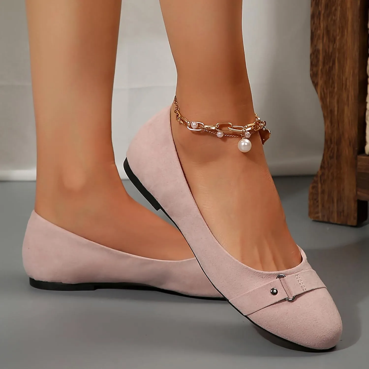 Women's Ballet Flats Shoes, Round Toe Comfort Light Weight Slip-On Dress Shoes
