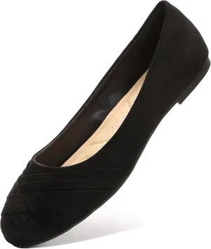 Women's Ballet Flats Shoes, Round Toe Comfort Light Weight Slip-On Dress Shoes