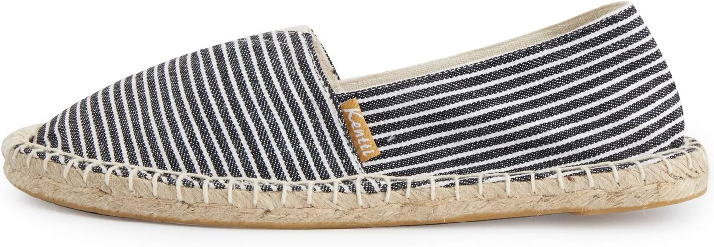 Women's Breathable Canvas Stripe Slip on Flat Espadrilles