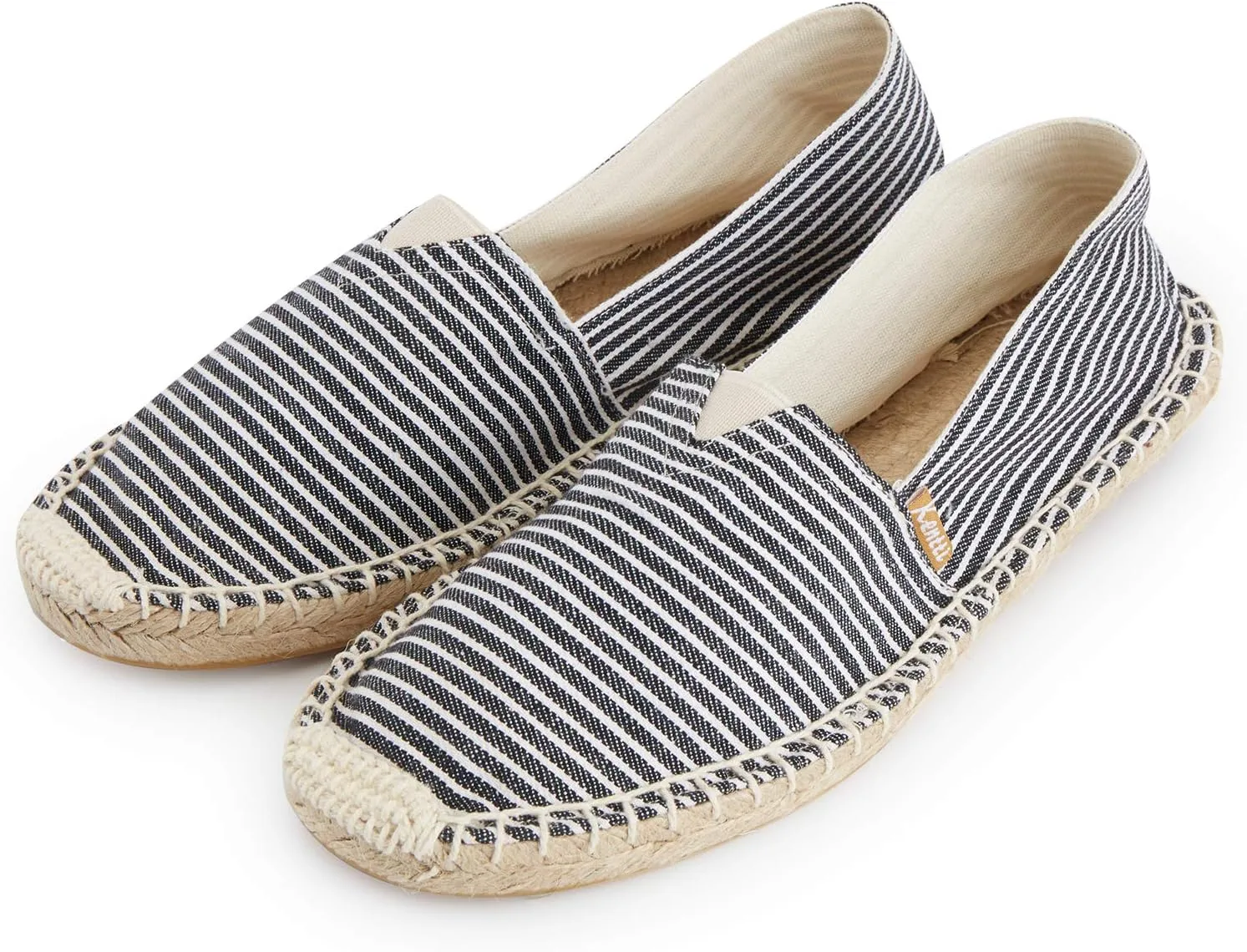 Women's Breathable Canvas Stripe Slip on Flat Espadrilles