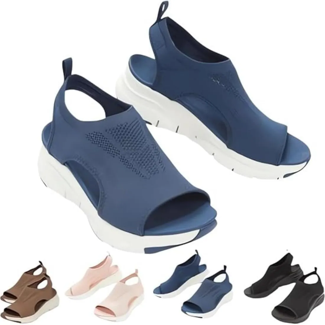Women's Breathable Orthopedic Sandals Walking Slip on Comfortable Tennis Shoes Summer Waterproof Open Toe Hiking Outdoor Sandals