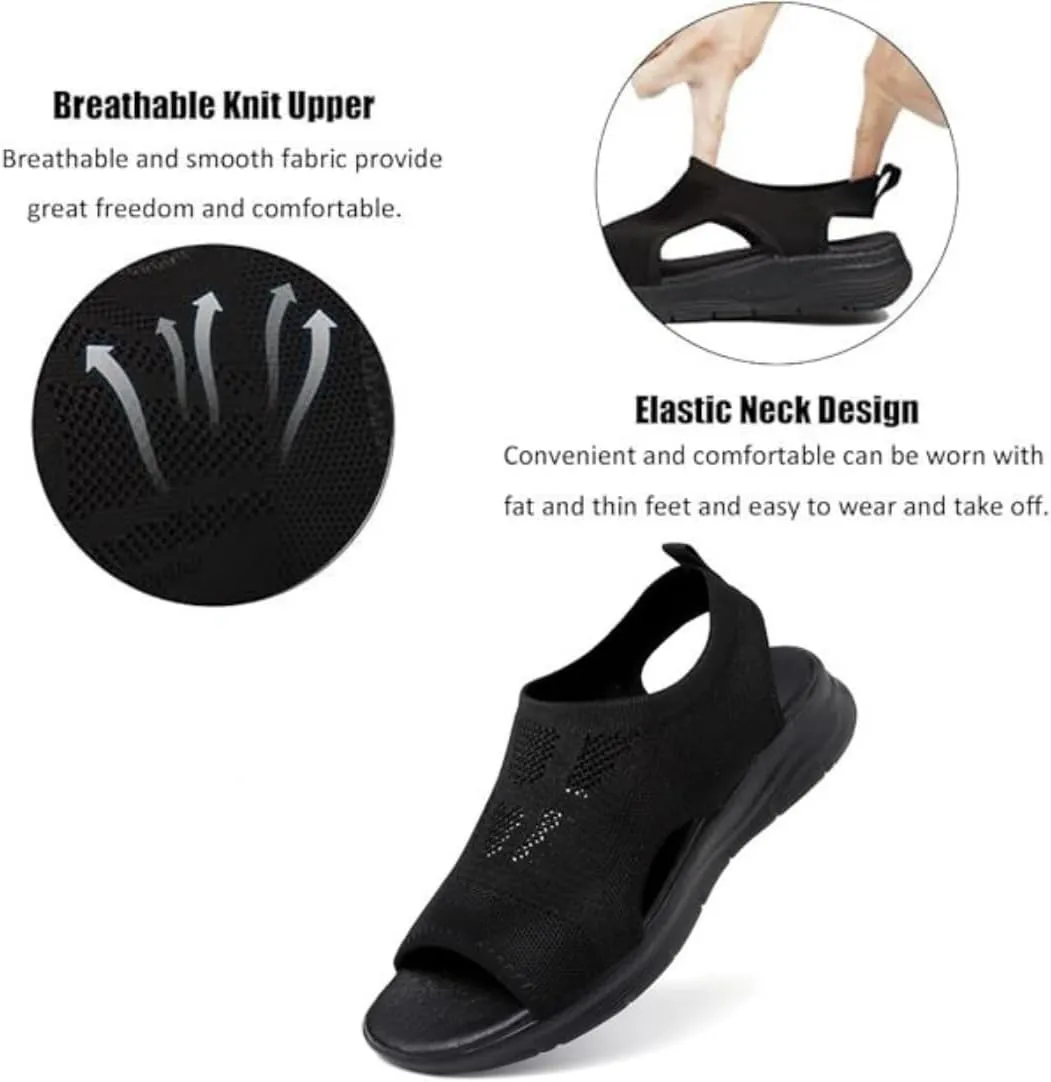 Women's Breathable Orthopedic Sandals Walking Slip on Comfortable Tennis Shoes Summer Waterproof Open Toe Hiking Outdoor Sandals
