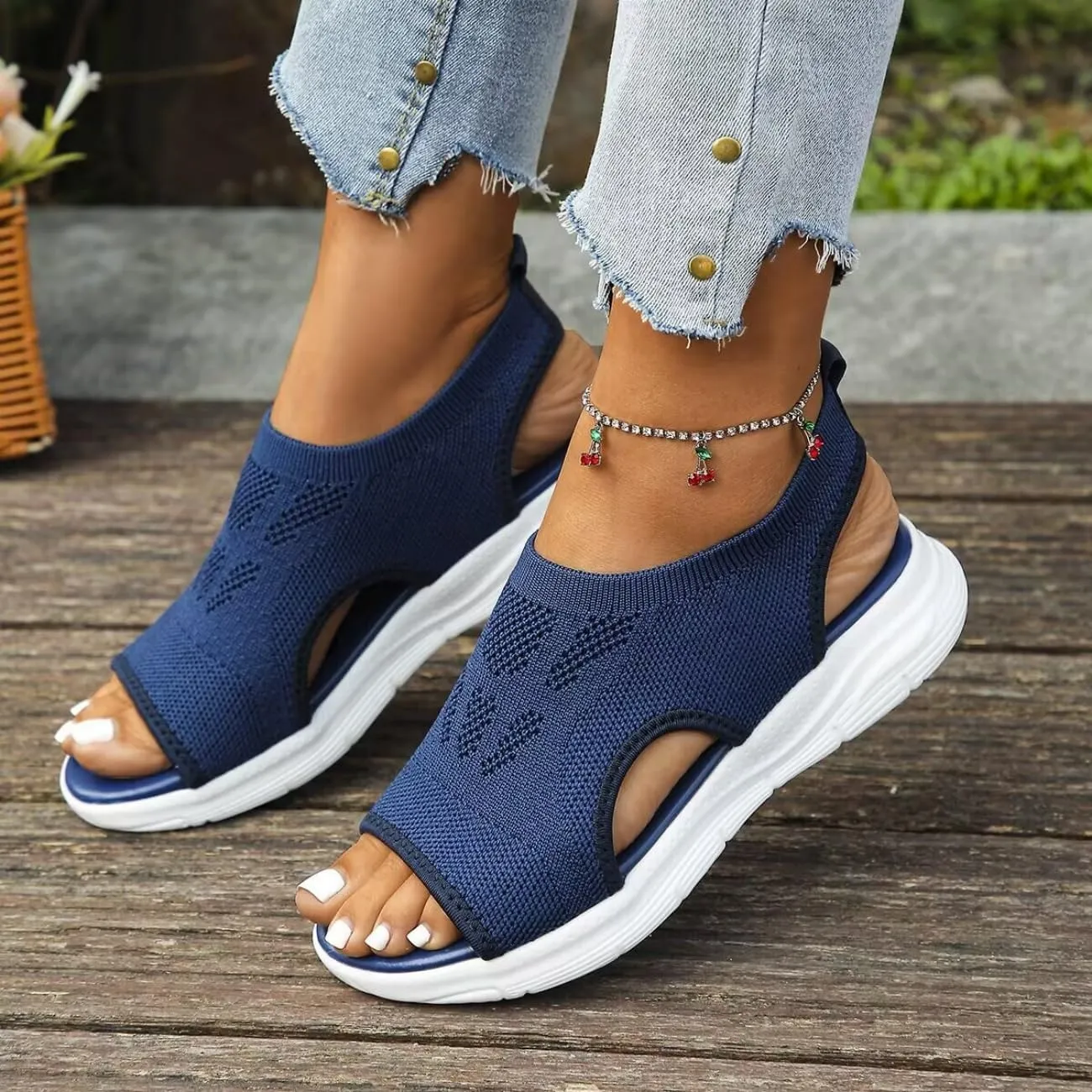Women's Breathable Orthopedic Sandals Walking Slip on Comfortable Tennis Shoes Summer Waterproof Open Toe Hiking Outdoor Sandals