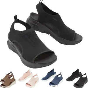 Women's Breathable Orthopedic Sandals Walking Slip on Comfortable Tennis Shoes Summer Waterproof Open Toe Hiking Outdoor Sandals