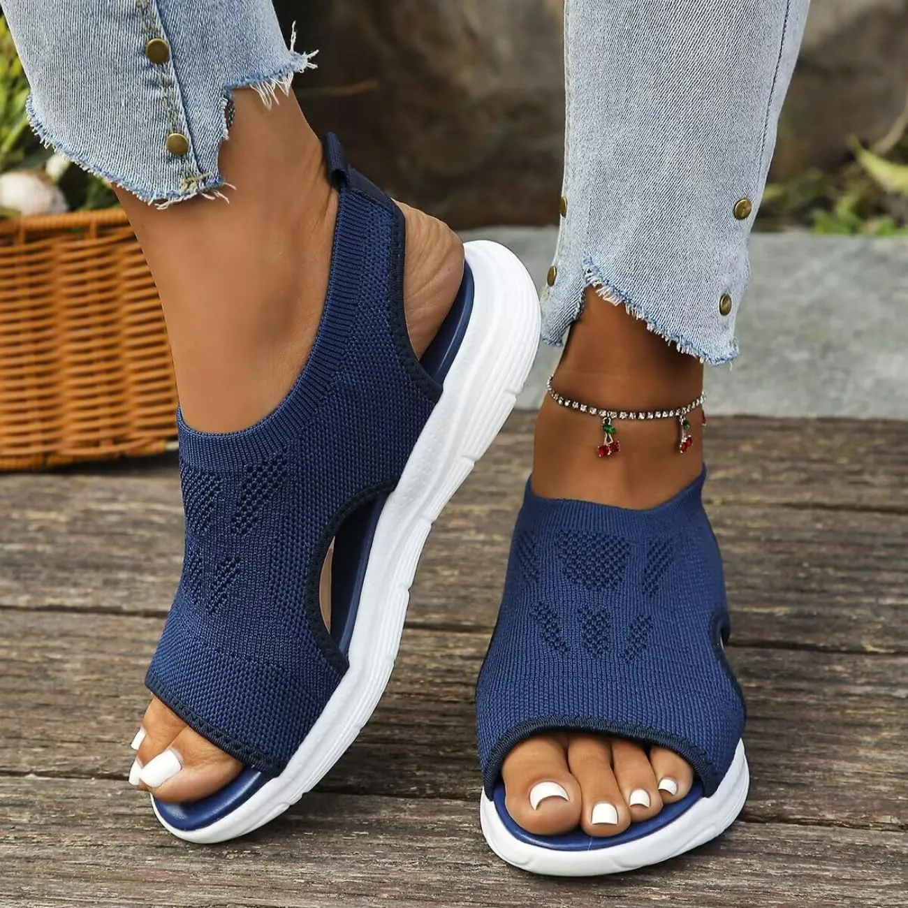 Women's Breathable Orthopedic Sandals Walking Slip on Comfortable Tennis Shoes Summer Waterproof Open Toe Hiking Outdoor Sandals