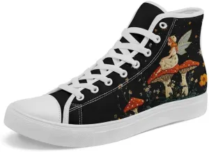 Womens Canvas Shoes High Top Sneakers Lace up Casual Trainers Plimsoles Flat Shoes