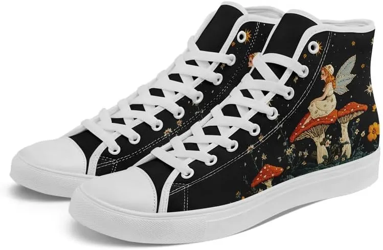 Womens Canvas Shoes High Top Sneakers Lace up Casual Trainers Plimsoles Flat Shoes