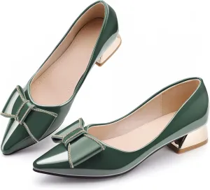 Women's Chunky Closed Toe Low Block Heels Work Pumps Comfortable Dress Wedding Shoes for Party Office