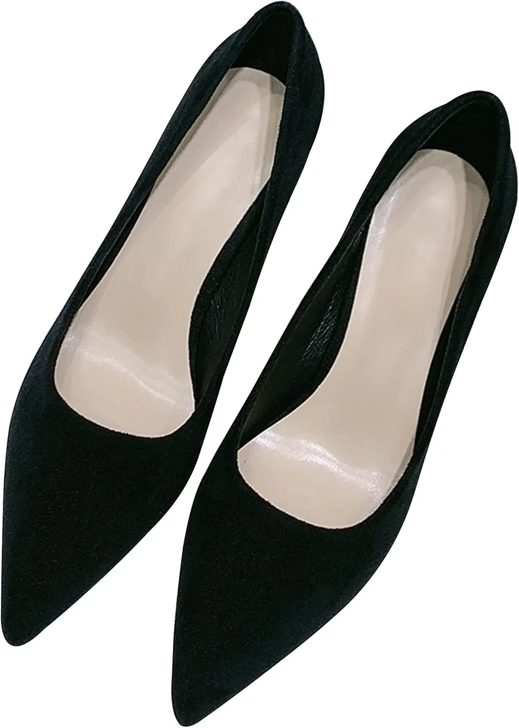 Women's Closed Pointed Toe Chunky Block High Heels Slip On Office Wedding Dress Pumps Shoes for Women 3 Inches