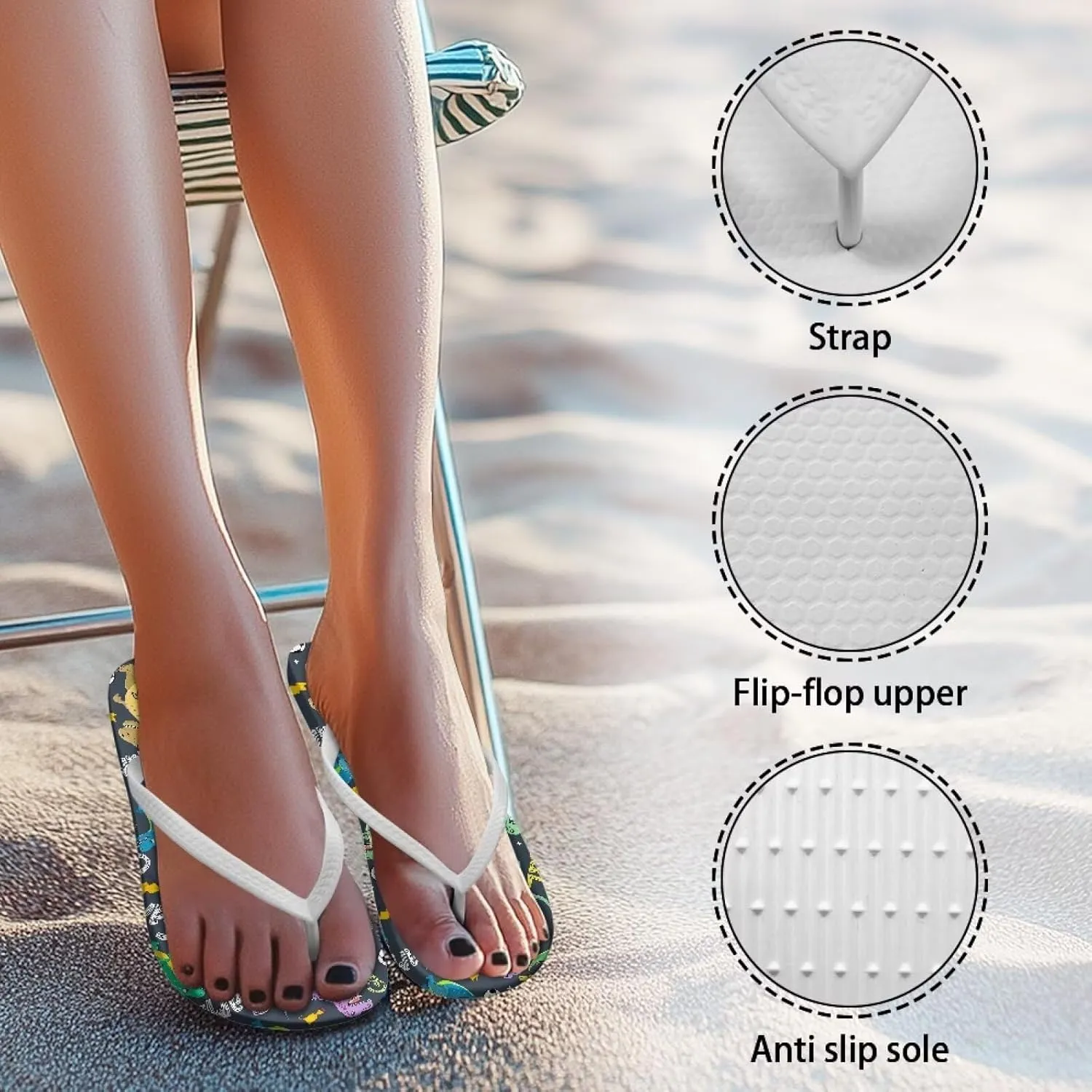 Women's Fashion Slippers Bedroom Bathroom Shower Shoes Slip On Sandals Slides Casual Peep Toe Beach Slippers Anti Slip Size US 5.5-9.5