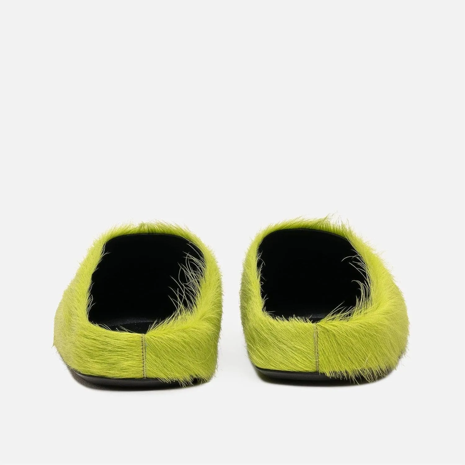 Women's Haired Fur Mules Round Toe Calf Hair Footbed Clogs Comfortable Casual Fall Mule Shoes