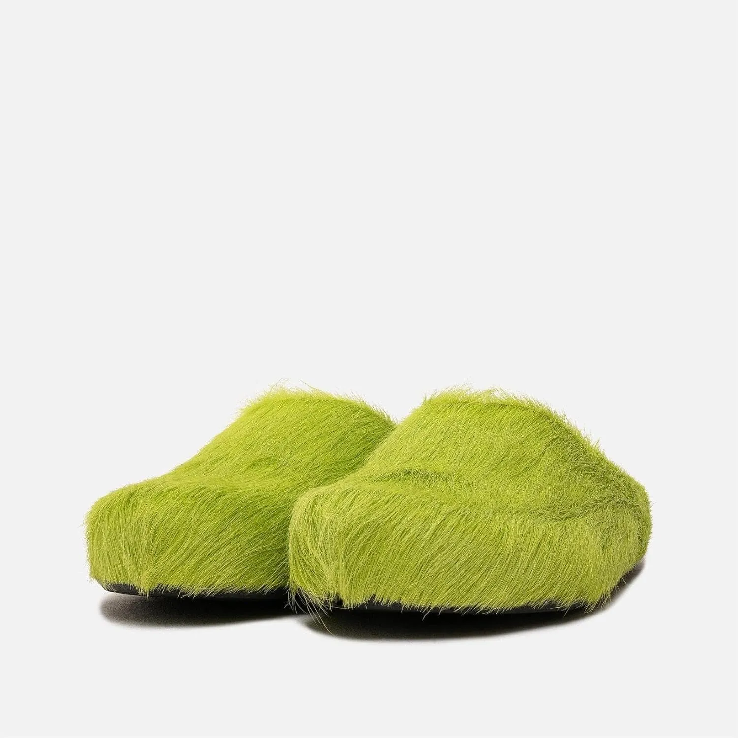 Women's Haired Fur Mules Round Toe Calf Hair Footbed Clogs Comfortable Casual Fall Mule Shoes