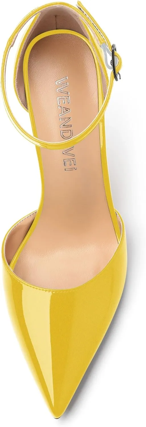 Women's High Heel Pointed Toe Shallow Mouth Single Shoes,Elegant and Charming Ankle Strap Wrap Heel Pumps,Party,Wedding,Dating,Banquet Dress Shoes