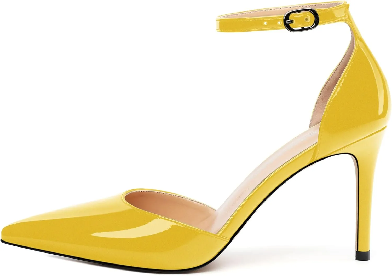 Women's High Heel Pointed Toe Shallow Mouth Single Shoes,Elegant and Charming Ankle Strap Wrap Heel Pumps,Party,Wedding,Dating,Banquet Dress Shoes