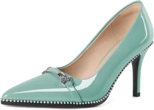 Women's High Heel Pumps Stiletto Heel Pumps for Women Pointed Toe Heels Elegant Classic 3.5 Inch Beaded Pumps