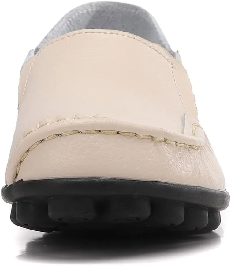 Women's Leather Loafers Comfortable Flat Shoes