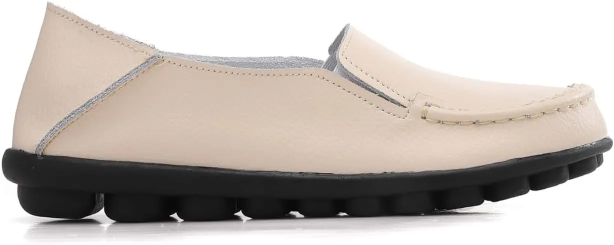 Women's Leather Loafers Comfortable Flat Shoes