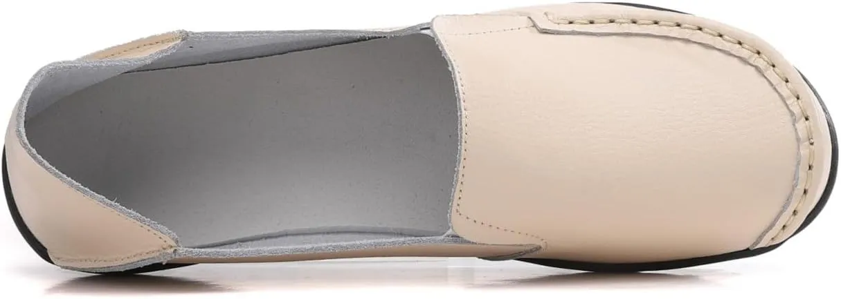 Women's Leather Loafers Comfortable Flat Shoes