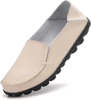 Women's Leather Loafers Comfortable Flat Shoes