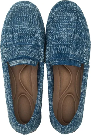 Women's Lightweight Knitted Loafers Casual Flat Shoes Comfortable Boat Shoes Flat Bottomed Breathable Shoes