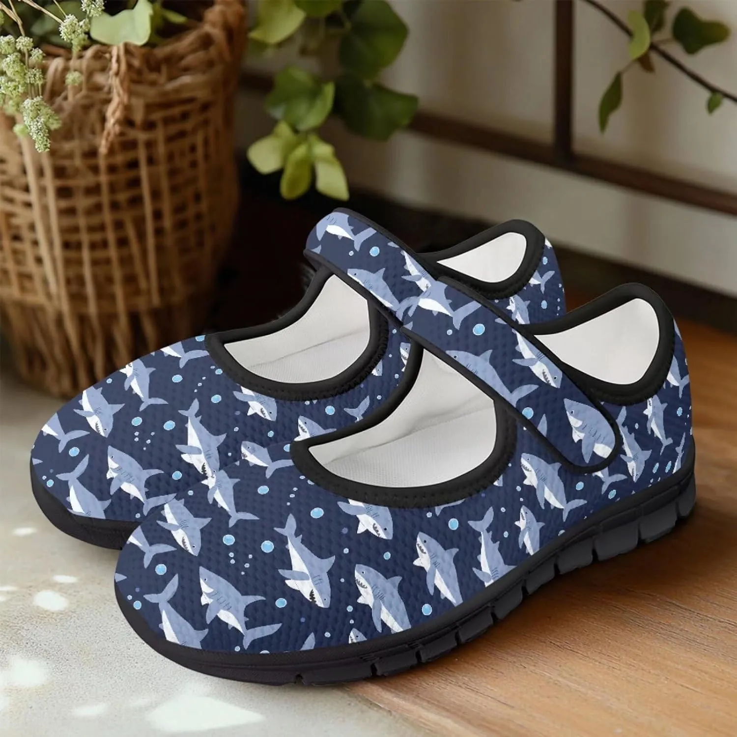 Women's Mary Jane Shoes Animals Print Walking Shoes Flat Breathable Non Slip Sneaker