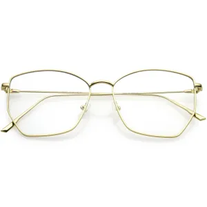 Women's Modern Geometric Thin Metal Blue Light Glasses C968