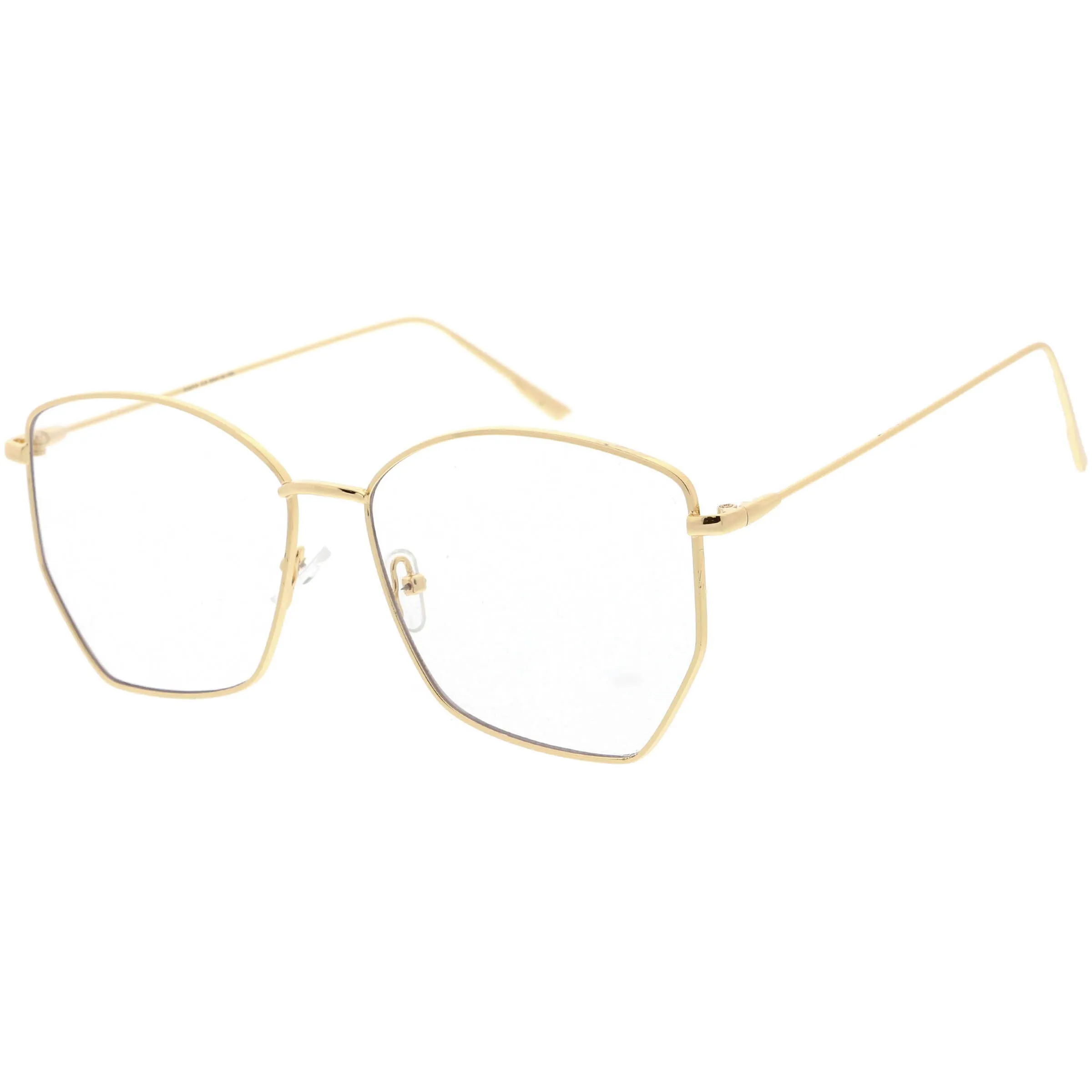 Women's Modern Geometric Thin Metal Blue Light Glasses C968