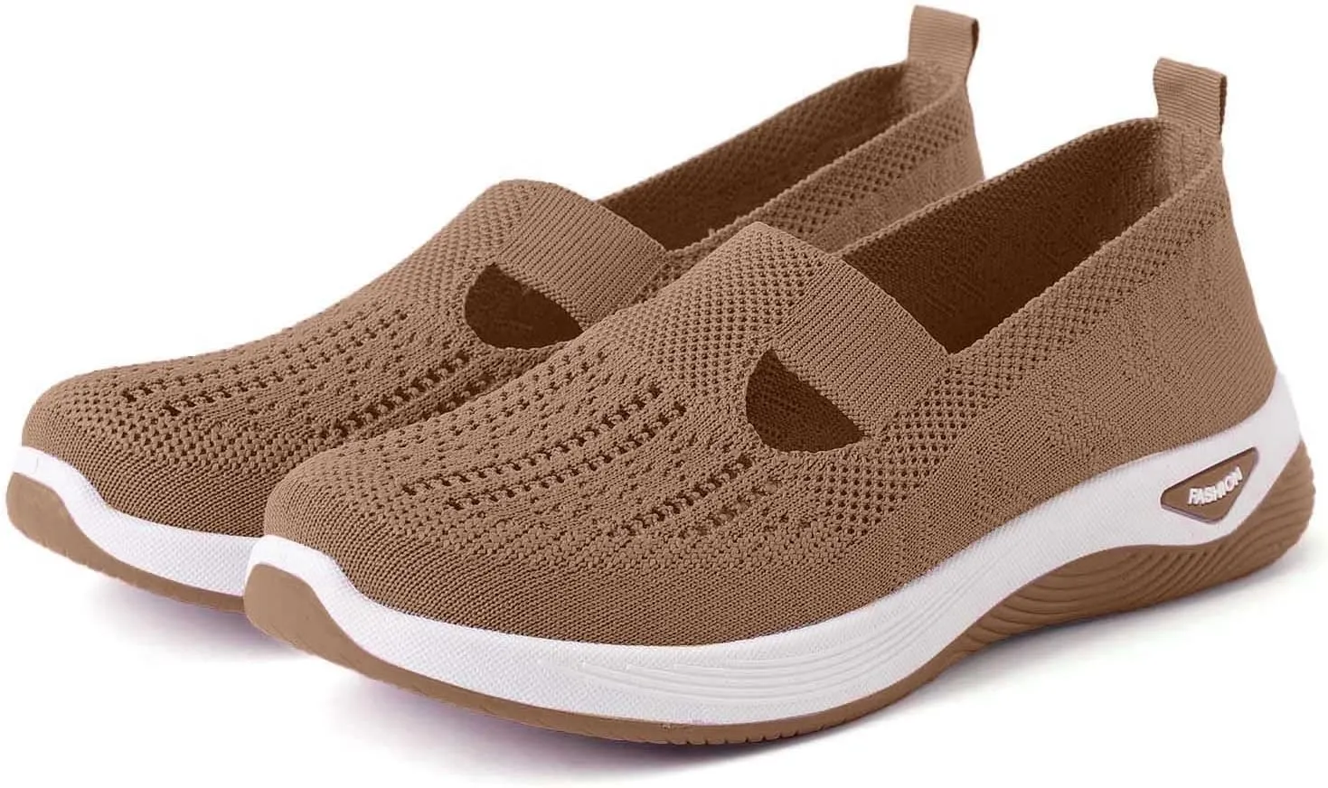 Women's Orthopedic Slip-On Sneakers Woven Diabetic Shoes Soft Foam Cushion Sneaker Hands-Free Shoes with Arch Support