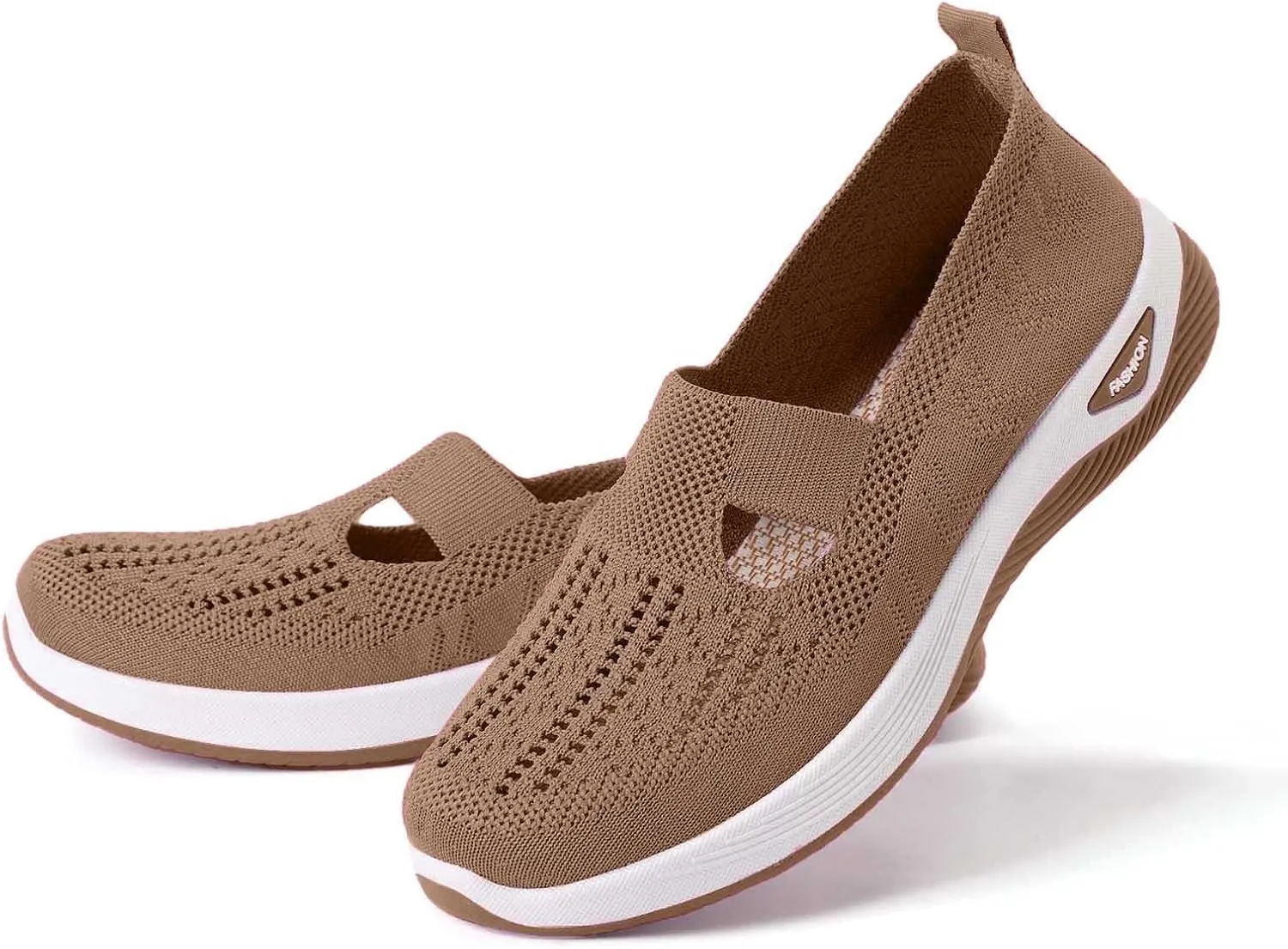 Women's Orthopedic Slip-On Sneakers Woven Diabetic Shoes Soft Foam Cushion Sneaker Hands-Free Shoes with Arch Support