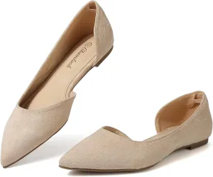 Womens Pointed Toe Black Ballet Flats Comfortable Casual Dress Flats for Women Elegant Memory Foam Flats with Party Wedding