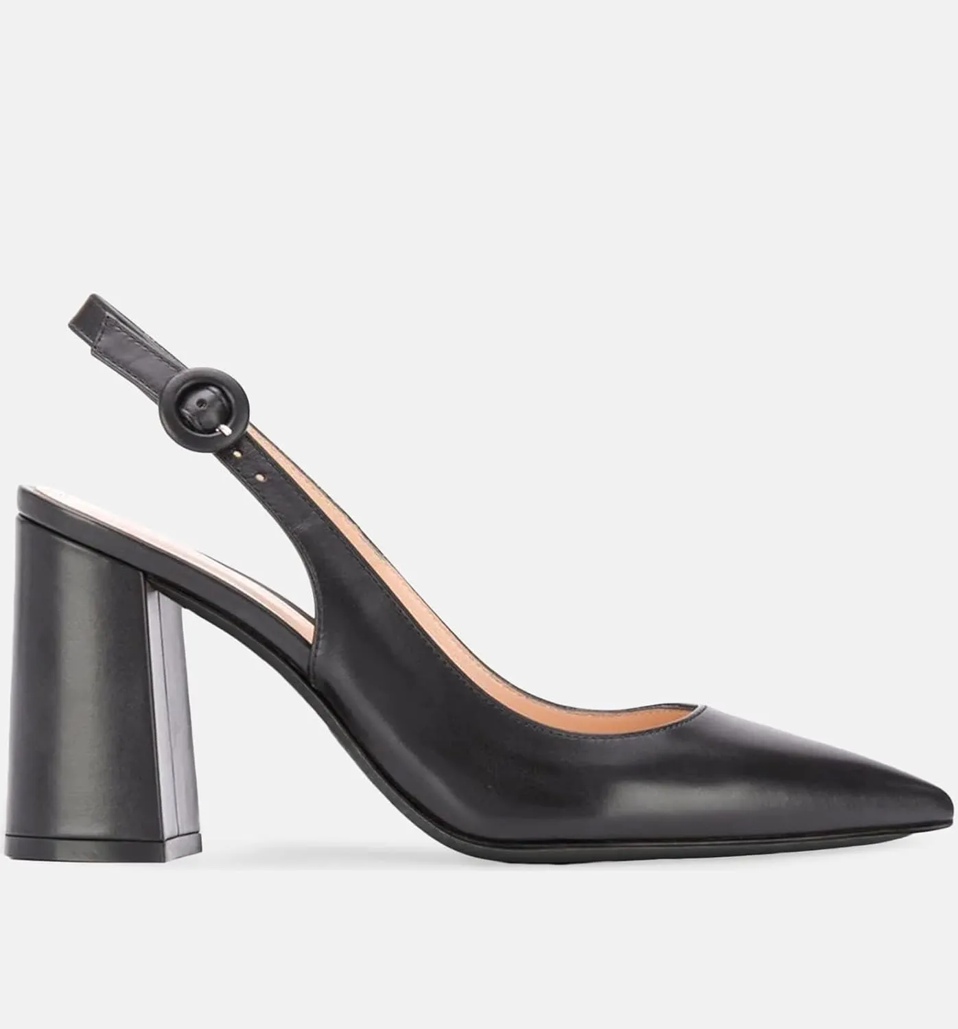 Women's Pointed Toe Block Heel Pumps Slingback Chunky Heel Slip On Work Party Dress Shoes