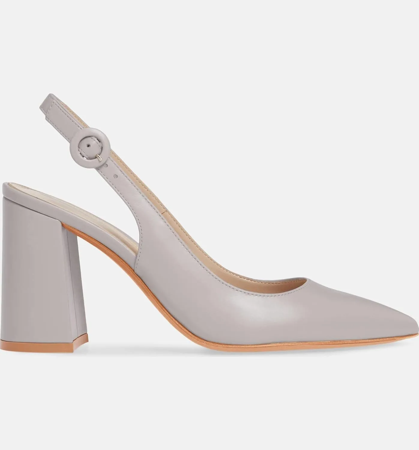 Women's Pointed Toe Block Heel Pumps Slingback Chunky Heel Slip On Work Party Dress Shoes