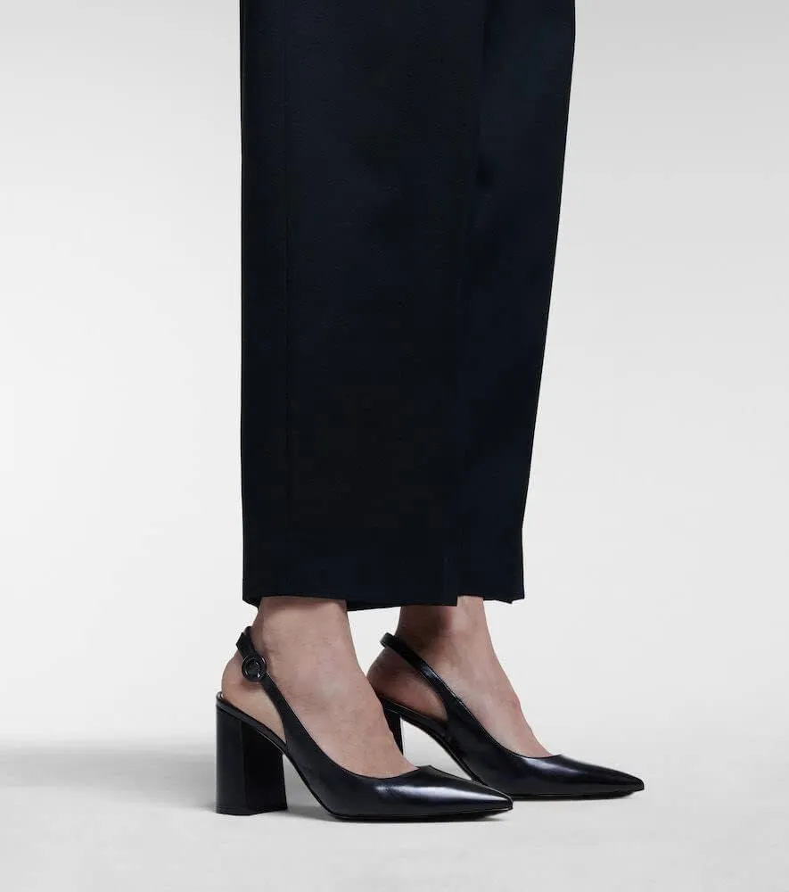 Women's Pointed Toe Block Heel Pumps Slingback Chunky Heel Slip On Work Party Dress Shoes
