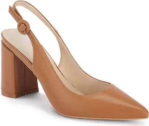 Women's Pointed Toe Block Heel Pumps Slingback Chunky Heel Slip On Work Party Dress Shoes