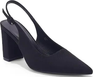 Women's Pointed Toe Block Heel Pumps Slingback Chunky Heel Slip On Work Party Dress Shoes
