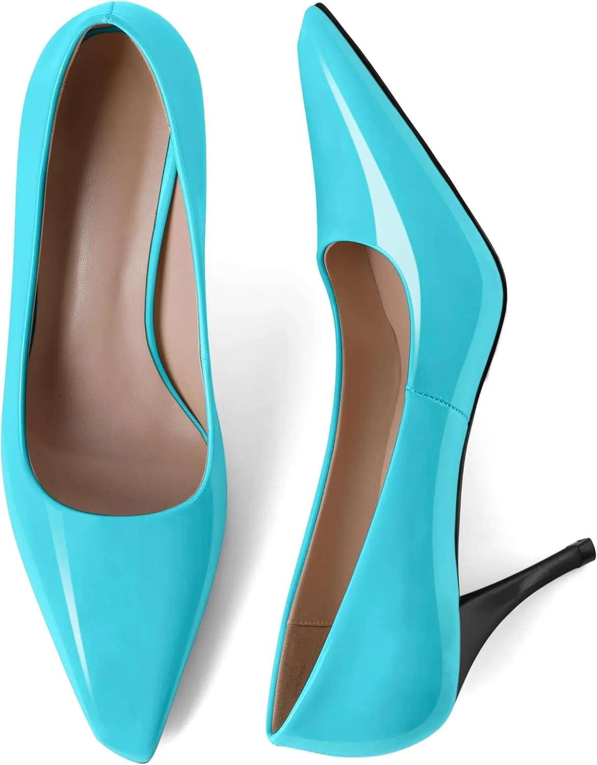 Women's Pumps Closed Toe High Heels Dress Square Toe Pumps Elegant Sexy 3.5 Inch Dressy Shoes