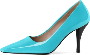 Women's Pumps Closed Toe High Heels Dress Square Toe Pumps Elegant Sexy 3.5 Inch Dressy Shoes
