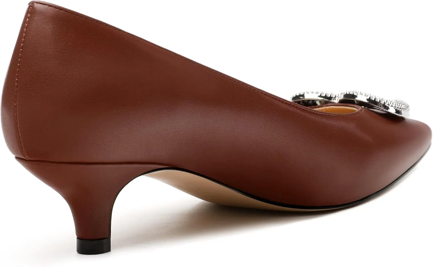Women's Pumps Shoes Kitten Heels for Women Elegant Pumps Heart Shape Metal Pumps Heels